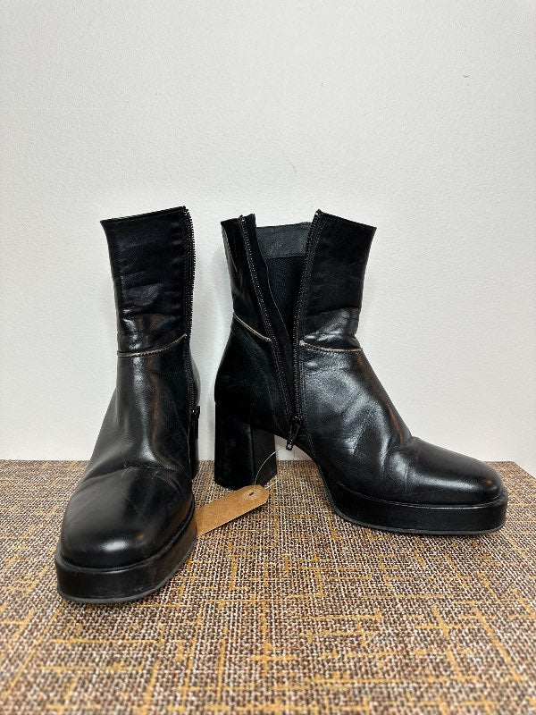 Sixmix svartir leður boots