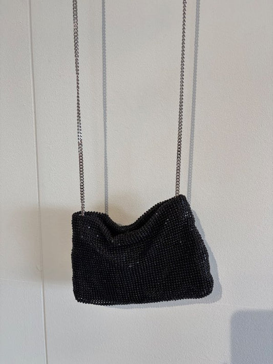 Svört rhinestones taska