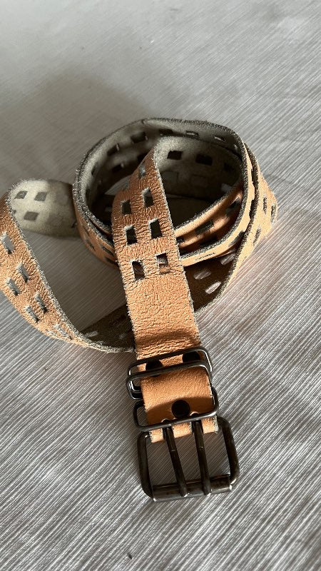 beige leður belti