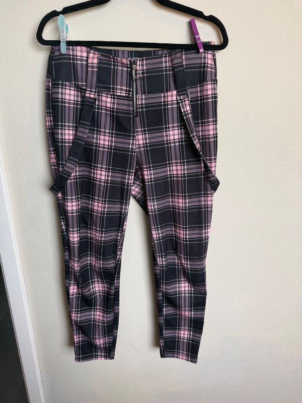 Bleikar plaid buxur