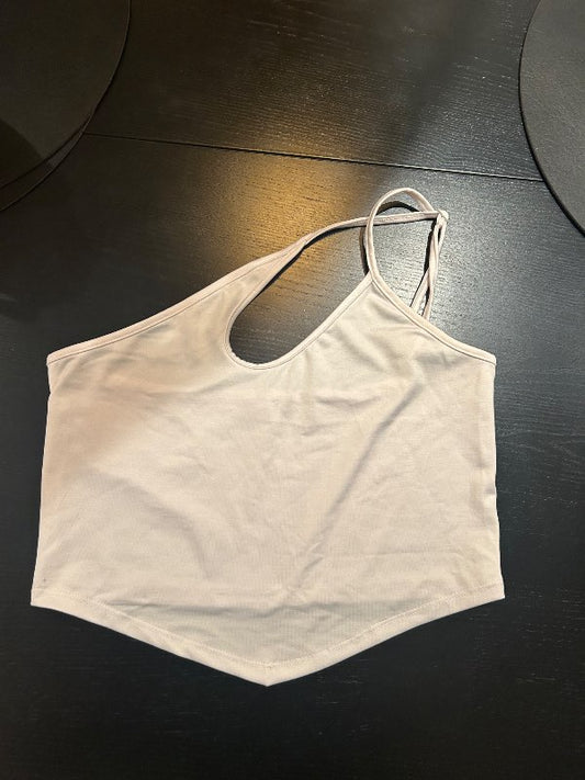 Hvitur asymmetrical toppur