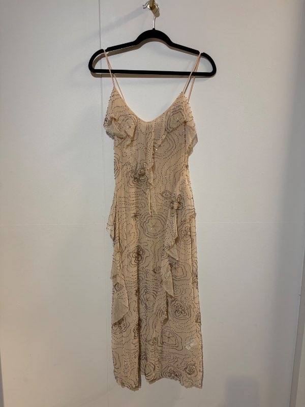 Zara beige bling kjóll