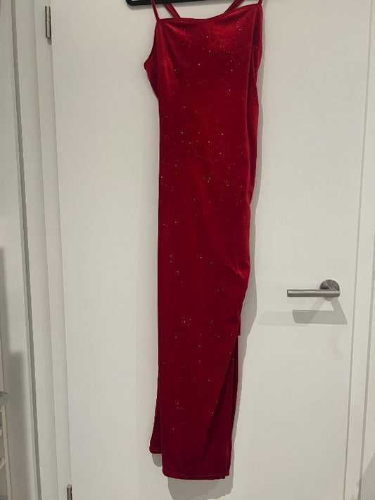 Red glitter dress