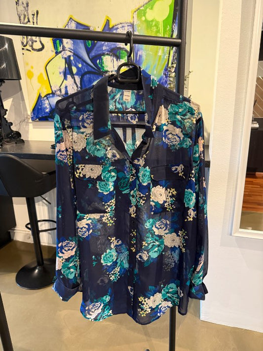 Blue floral shirt