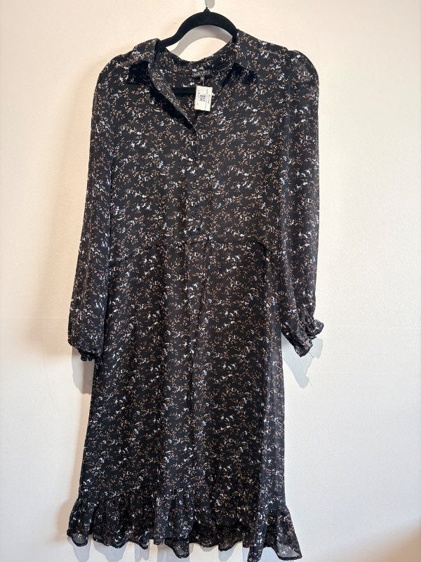 Liberté dress black w/blue flowers