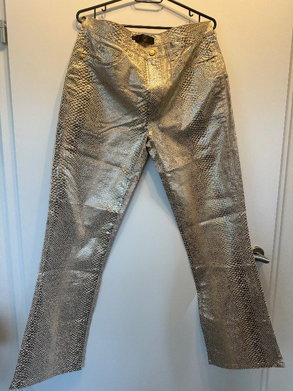 vintage MCM metallic snake print trousers