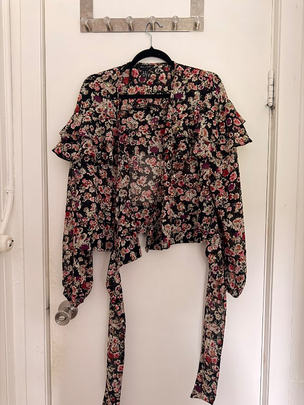 Flower shiny blouse