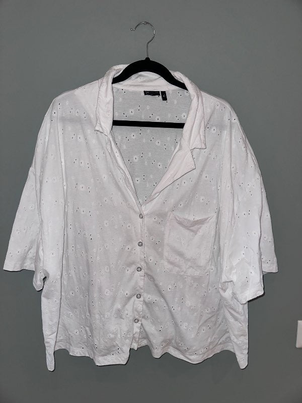 Asos jersey stutt skyrta hvít