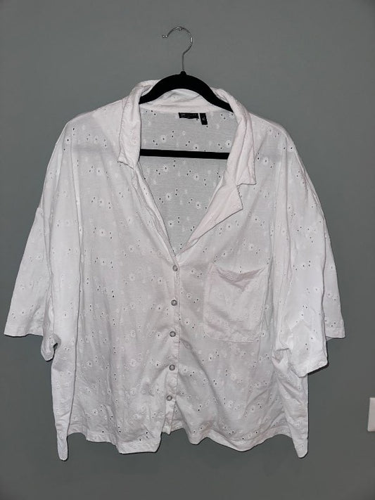 Asos jersey stutt skyrta hvít