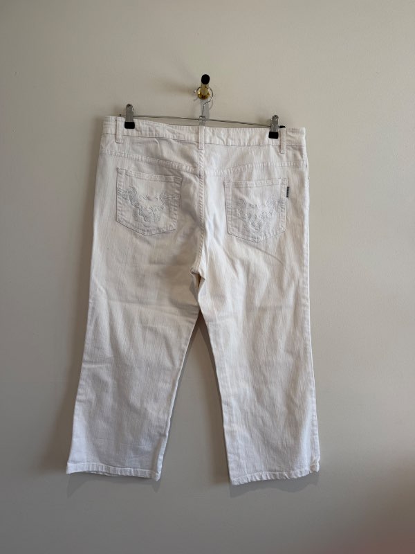 Vintage hvítar gallabuxur