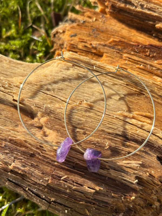 Eyrnalokkar m/ Amethyst