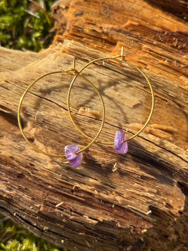 Eyrnalokkar m/ Amethyst