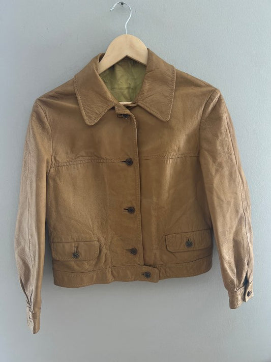 Vintage Leðurjakki brún