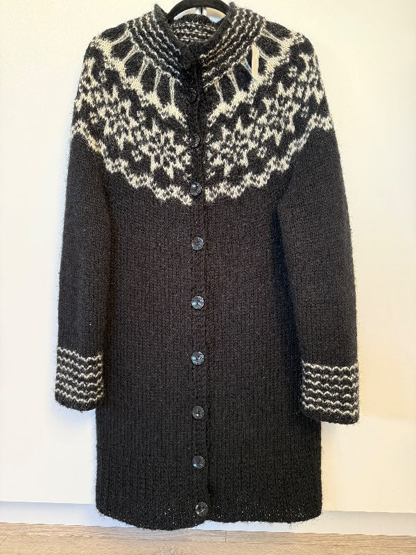 Lopapeysa síð hneppt