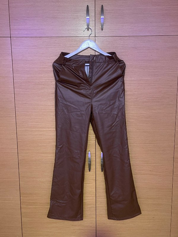 brown leather pants