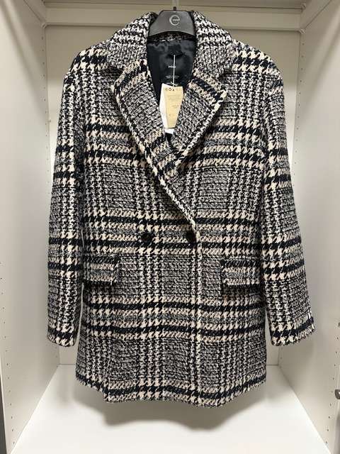 Jakki tweed svart/hvítt ónotað