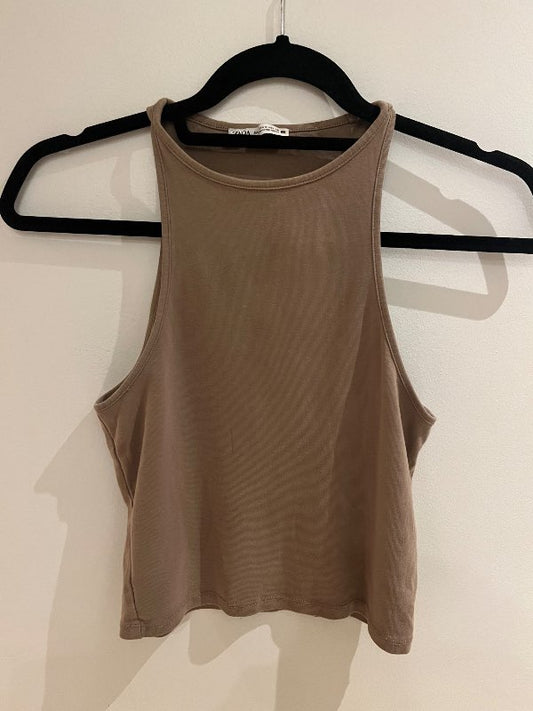 S - zara brúnn halter top