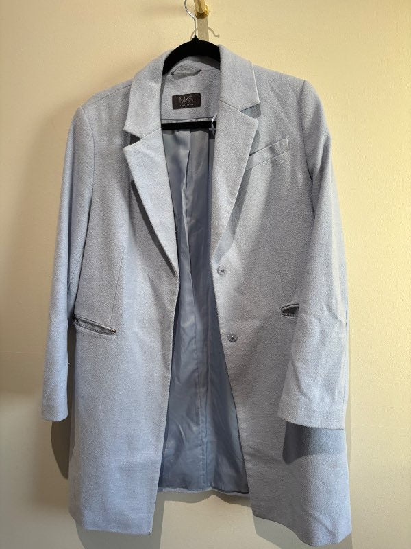M&amp;S coat light blue