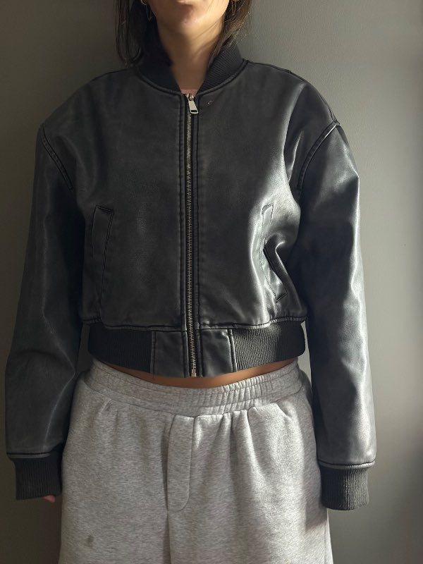 Zara leðurbomber