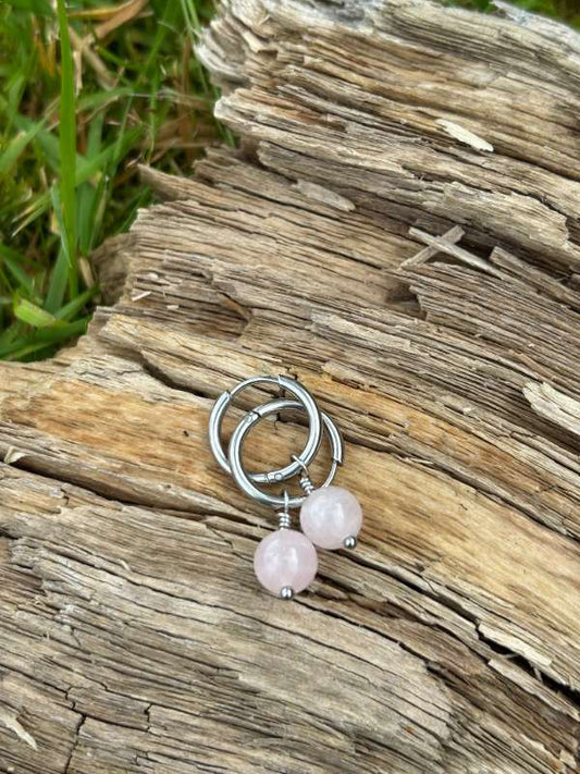 Eyrnalokkar m / Rose Quartz