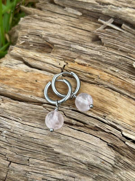 Eyrnalokkar m / Rose Quartz