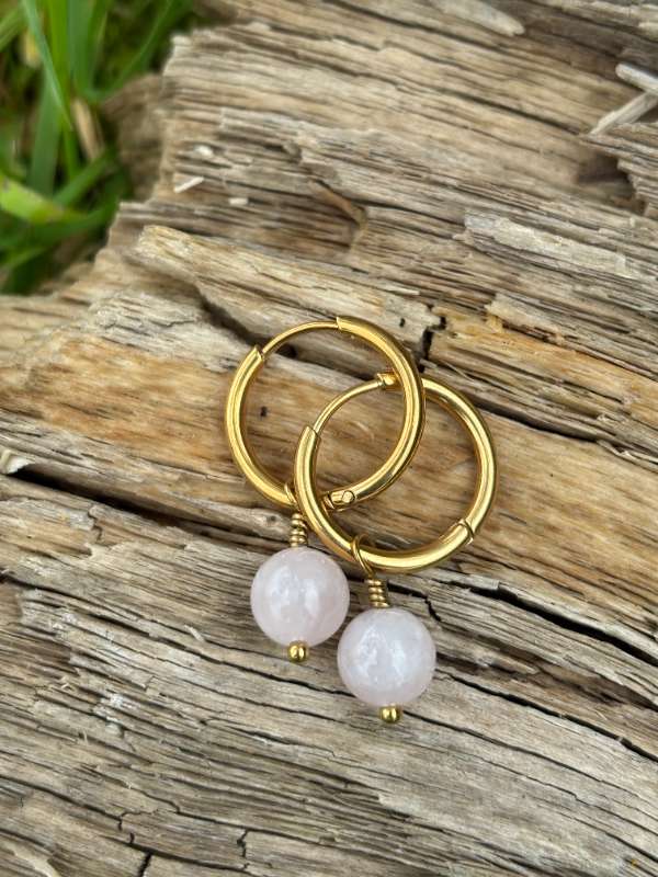 Eyrnalokkar m / Rose Quartz