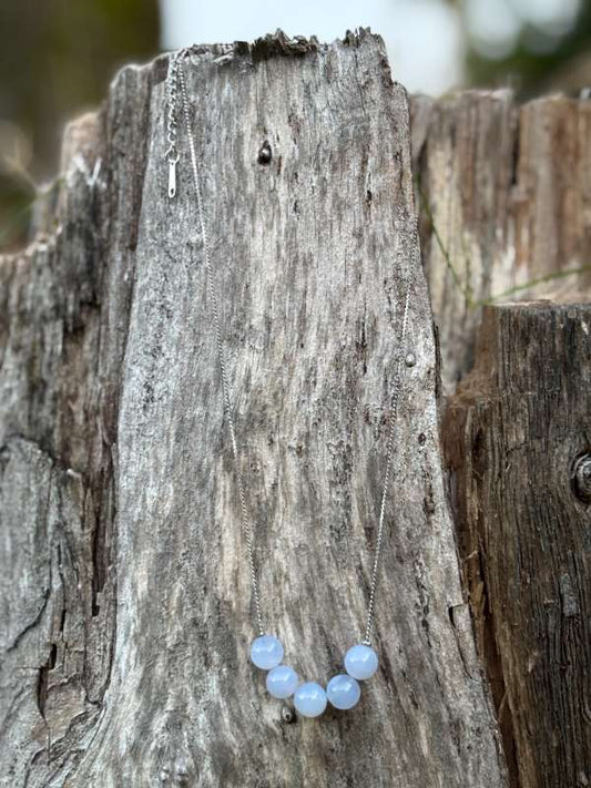 Hálsmen S/Blue lace Agat