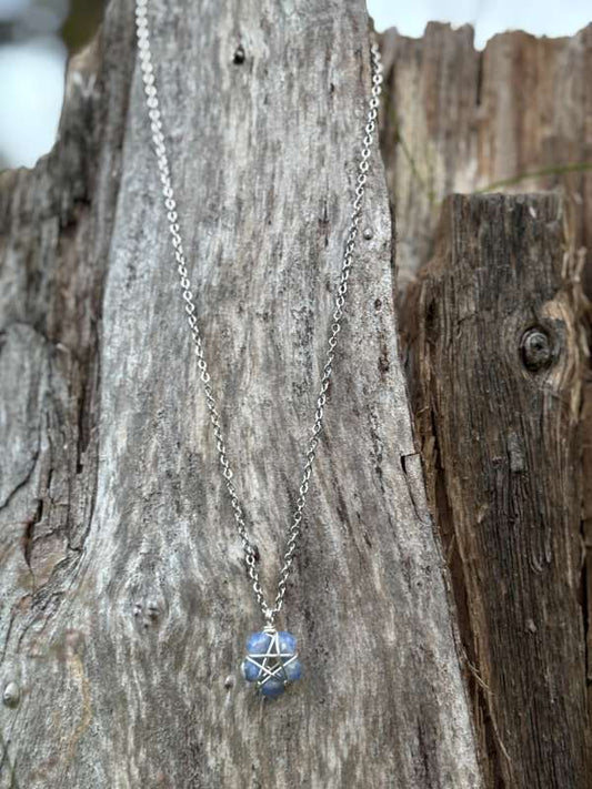 Hálsmen m/Blue Fire Agat