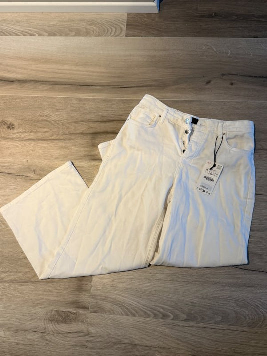 Zara hvítar gallabuxur