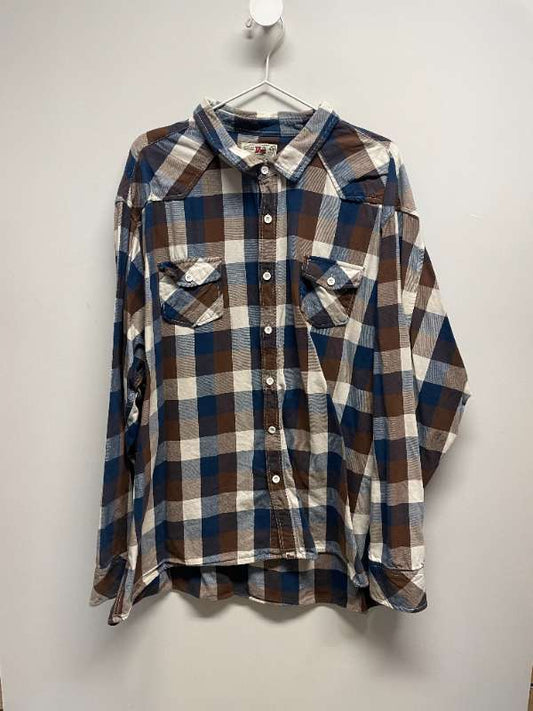 black/brown checked shirt