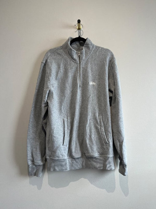 stussy grá halfzip