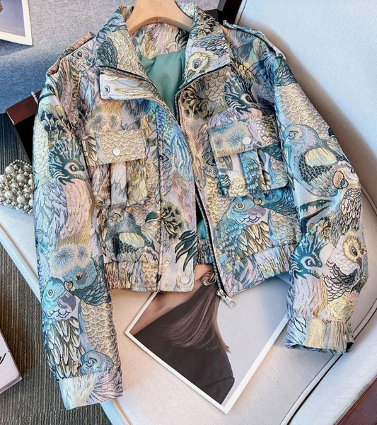 Blue bomber jacket