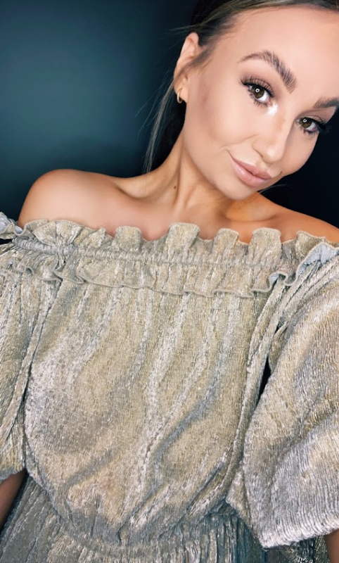 Gold off-shoulder top