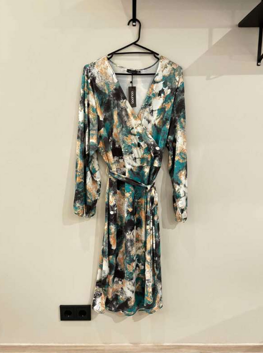 Grænn marble kjóll - ónotaður