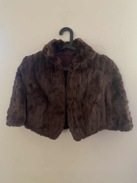 vintage Brún skyn jakkk