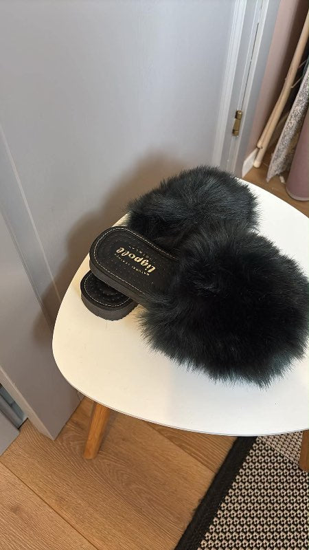 Black slippers
