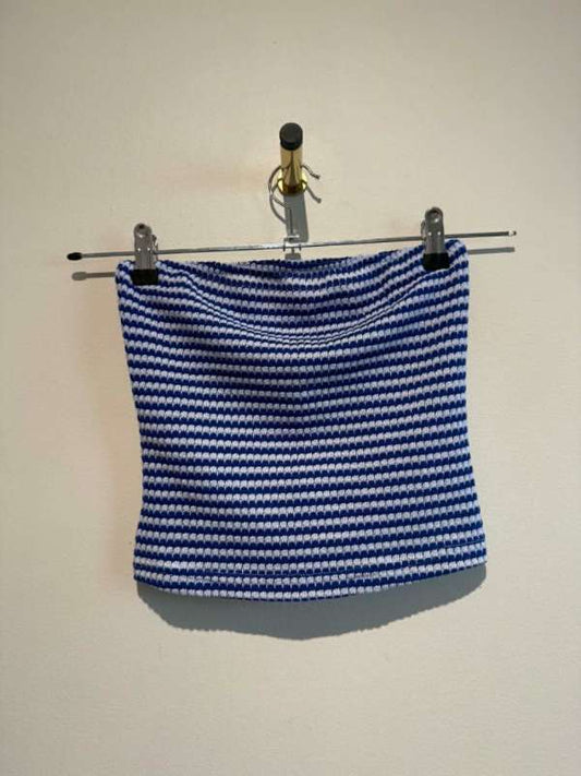 Blár/hvítur tank top