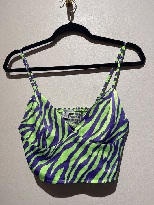 Zebra toppur grænn & fjólublár