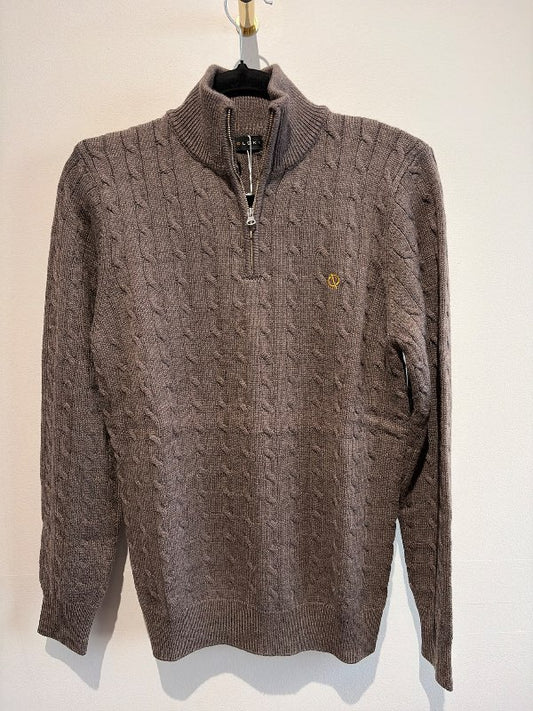 Sweater cable wool brown