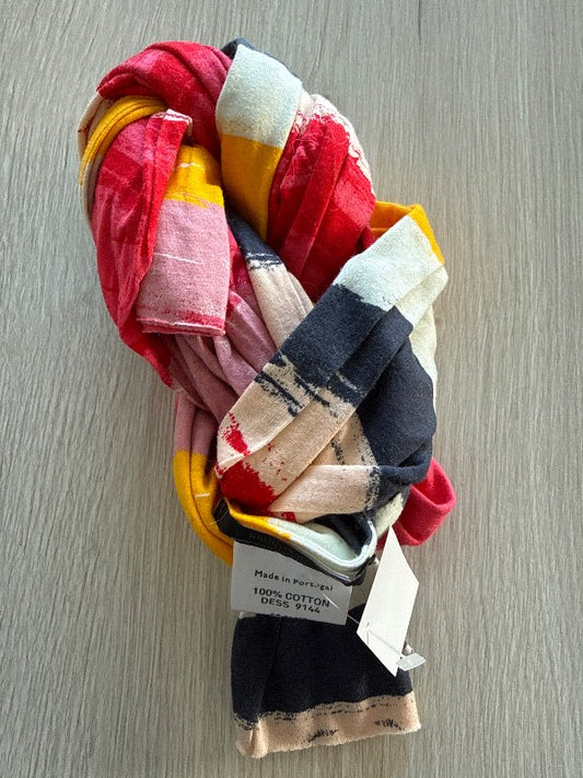 Scarf red/gray/yellow