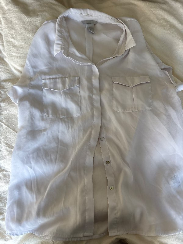 Hvít stuttermaskyrta h&m