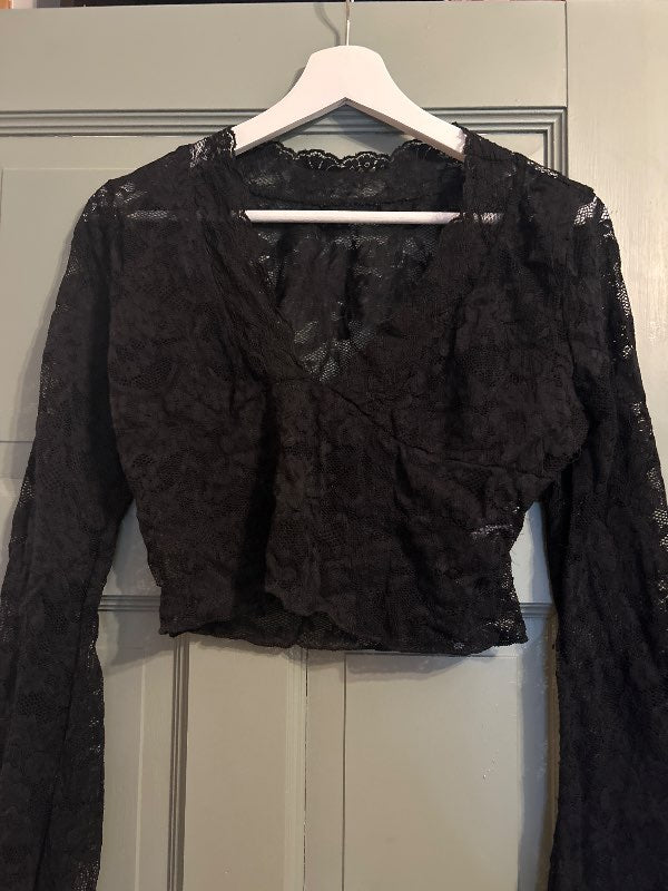Svartur lace langermabolur
