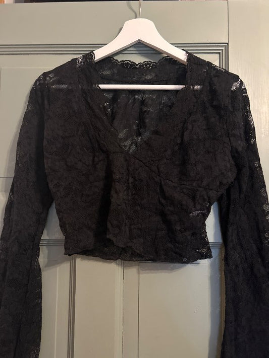 Svartur lace langermabolur
