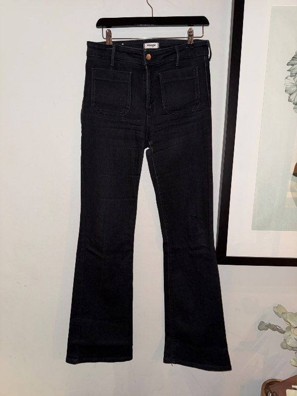 wrangler svartar gallabuxur