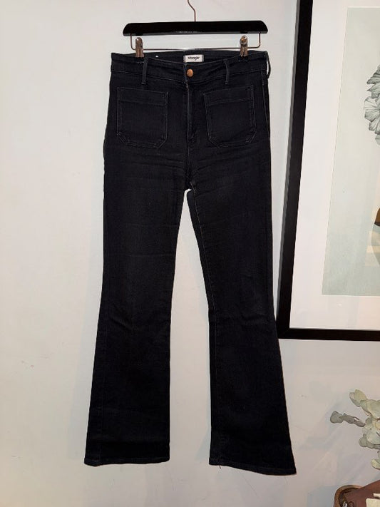 wrangler svartar gallabuxur
