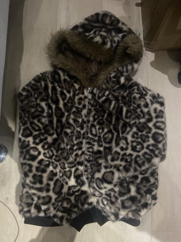 Leopard peysu úlpa