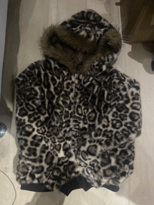 Leopard peysu úlpa