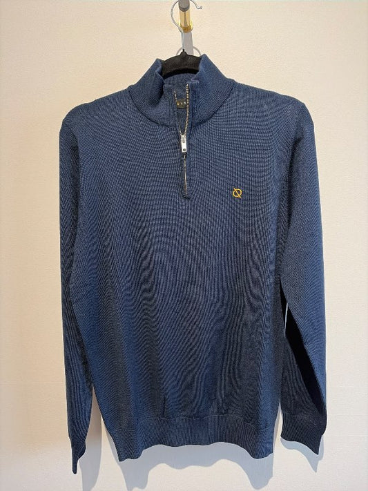 Sweater 1/4 zip blue