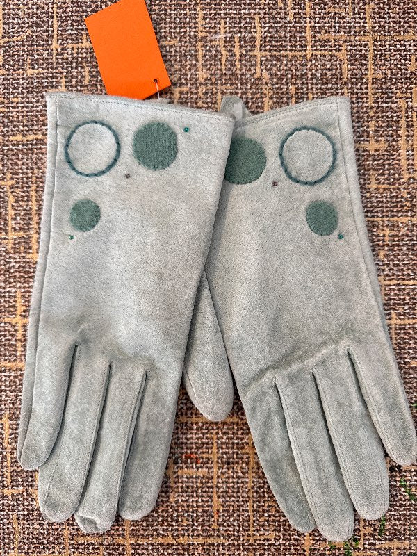Leðurhanskar græn