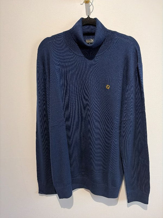 Blue wool turtleneck sweater